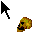 Spinning skull with arrow